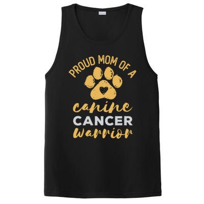 Proud Mom Of A Canine Cancer Warrior Dog Paw Print Gift PosiCharge Competitor Tank