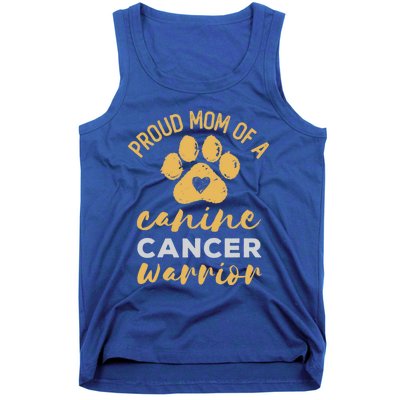 Proud Mom Of A Canine Cancer Warrior Dog Paw Print Gift Tank Top