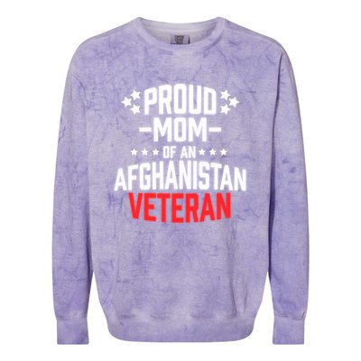 Proud Mom Of An Afghanistan Veteran Military Gift Colorblast Crewneck Sweatshirt