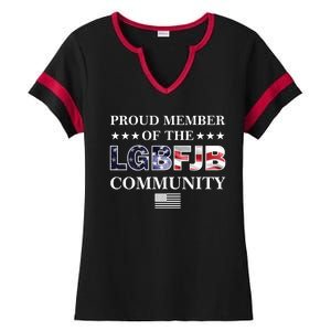 Proud Member Of The LGBFJB Community USA Flag Ladies Halftime Notch Neck Tee