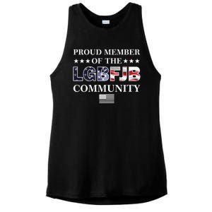 Proud Member Of The LGBFJB Community USA Flag Ladies PosiCharge Tri-Blend Wicking Tank