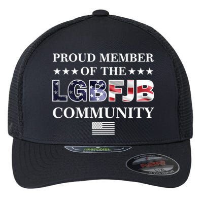 Proud Member Of The LGBFJB Community USA Flag Flexfit Unipanel Trucker Cap