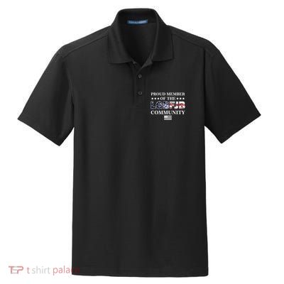 Proud Member Of The LGBFJB Community USA Flag Dry Zone Grid Polo