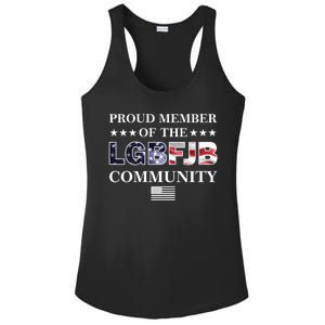 Proud Member Of The LGBFJB Community USA Flag Ladies PosiCharge Competitor Racerback Tank