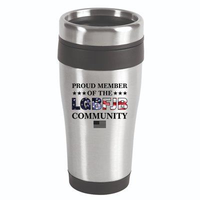 Proud Member Of The LGBFJB Community USA Flag 16oz Travel Tumbler