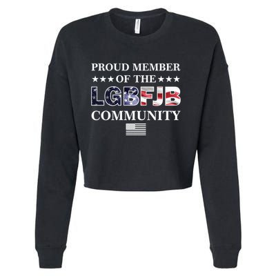 Proud Member Of The LGBFJB Community USA Flag Cropped Pullover Crew