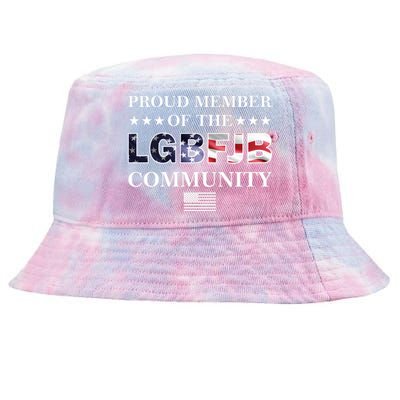 Proud Member Of The LGBFJB Community USA Flag Tie-Dyed Bucket Hat