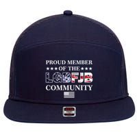 Proud Member Of The LGBFJB Community USA Flag 7 Panel Mesh Trucker Snapback Hat