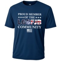 Proud Member Of The LGBFJB Community USA Flag Cooling Performance Crew T-Shirt
