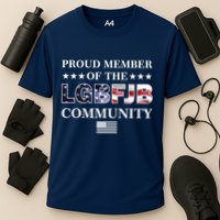 Proud Member Of The LGBFJB Community USA Flag Cooling Performance Crew T-Shirt