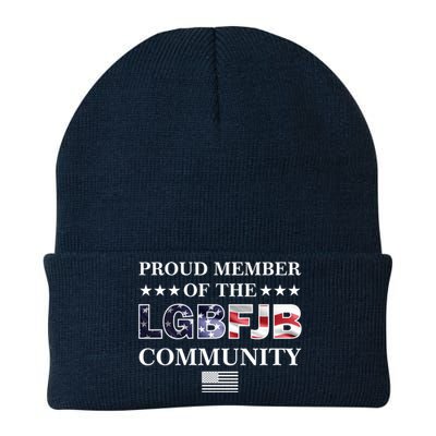 Proud Member Of The LGBFJB Community USA Flag Knit Cap Winter Beanie