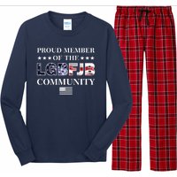 Proud Member Of The LGBFJB Community USA Flag Long Sleeve Pajama Set