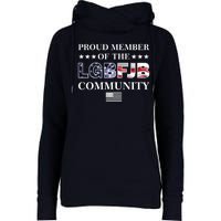 Proud Member Of The LGBFJB Community USA Flag Womens Funnel Neck Pullover Hood