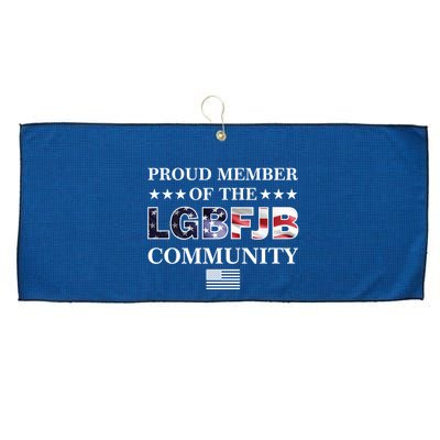 Proud Member Of The LGBFJB Community USA Flag Large Microfiber Waffle Golf Towel