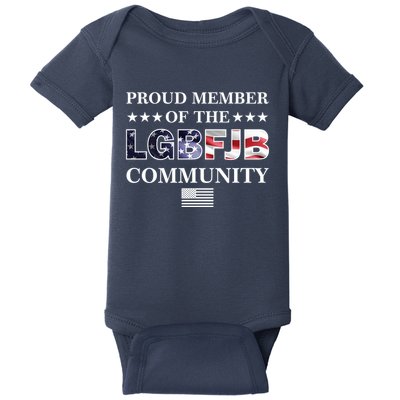 Proud Member Of The LGBFJB Community USA Flag Baby Bodysuit