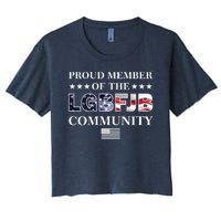 Proud Member Of The LGBFJB Community USA Flag Women's Crop Top Tee