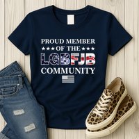 Proud Member Of The LGBFJB Community USA Flag Womens T-Shirt