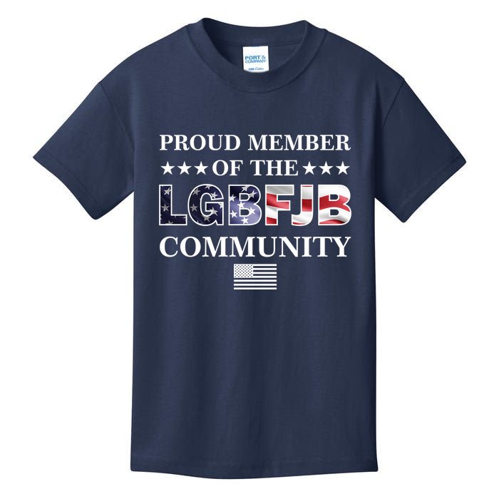 Proud Member Of The LGBFJB Community USA Flag Kids T-Shirt