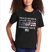Proud Member Of The LGBFJB Community USA Flag Kids T-Shirt