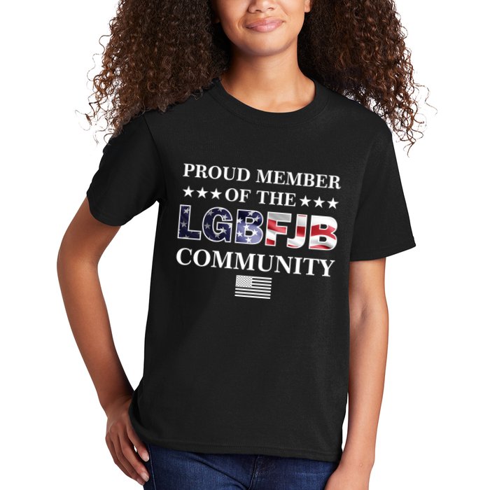 Proud Member Of The LGBFJB Community USA Flag Kids T-Shirt