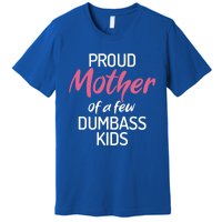 Proud Mother Of A Few Dumbass Funny Son Daughter Meaningful Gift Premium T-Shirt