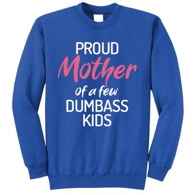 Proud Mother Of A Few Dumbass Funny Son Daughter Meaningful Gift Tall Sweatshirt