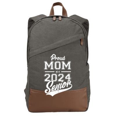 Proud Mom Of A 2024 Senior Grad Cotton Canvas Backpack