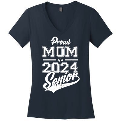 Proud Mom Of A 2024 Senior Grad Women's V-Neck T-Shirt