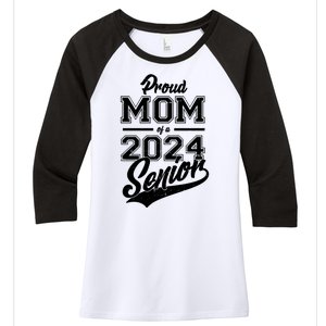 Proud Mom Of A 2024 Senior Grad Women's Tri-Blend 3/4-Sleeve Raglan Shirt