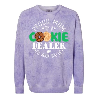 Proud Mom Of A Cookie Dealer Girl Troop Leader Matching Colorblast Crewneck Sweatshirt