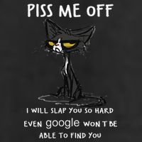 Piss Me Off I Will Slap You So Hard Black Cat 7 Panel Mesh Trucker Snapback Hat