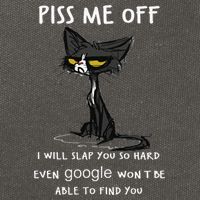Piss Me Off I Will Slap You So Hard Black Cat Cotton Canvas Backpack