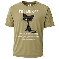 Piss Me Off I Will Slap You So Hard Black Cat Cooling Performance Crew T-Shirt