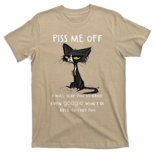 Piss Me Off I Will Slap You So Hard Black Cat T-Shirt