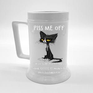 Piss Me Off I Will Slap You So Hard Black Cat Beer Stein