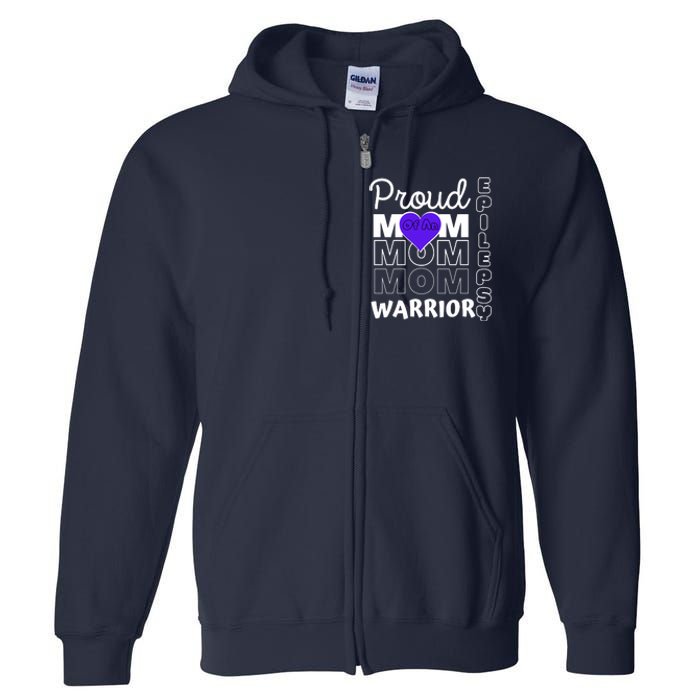 Proud Mom Of A Epilepsy Warrior Full Zip Hoodie