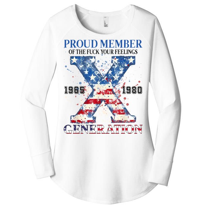 Proud Member Of The Fuck Your Feelings Gen X Usa Women's Perfect Tri Tunic Long Sleeve Shirt