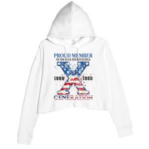 Proud Member Of The Fuck Your Feelings Gen X Usa Crop Fleece Hoodie