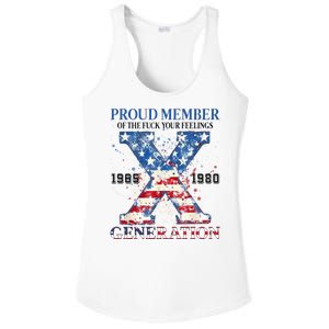 Proud Member Of The Fuck Your Feelings Gen X Usa Ladies PosiCharge Competitor Racerback Tank