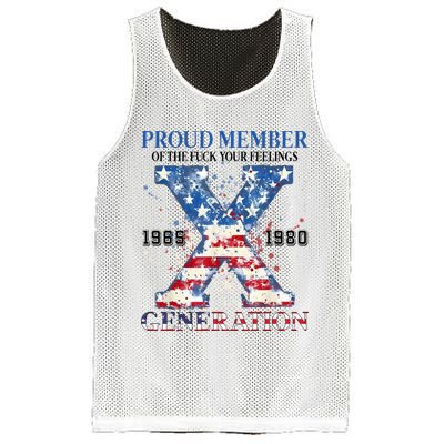 Proud Member Of The Fuck Your Feelings Gen X Usa Mesh Reversible Basketball Jersey Tank