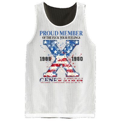 Proud Member Of The Fuck Your Feelings Gen X Usa Mesh Reversible Basketball Jersey Tank