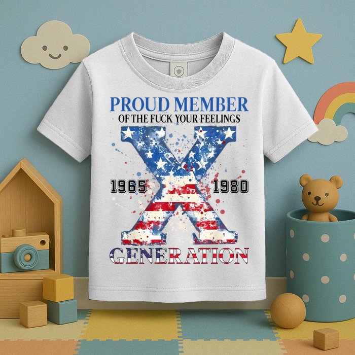 Proud Member Of The Fuck Your Feelings Gen X Usa Toddler T-Shirt