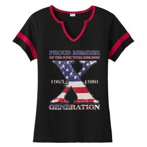 Proud Member Of The Fuck Your Feelings Generation 1965 1980 Gen X Ladies Halftime Notch Neck Tee