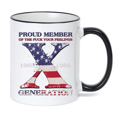 Proud Member Of The Fuck Your Feelings Generation 1965 1980 Gen X 11oz Black Color Changing Mug