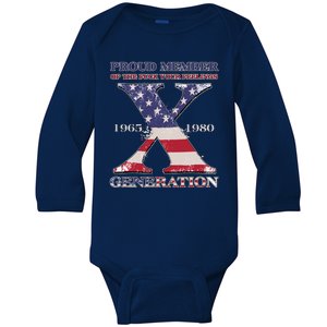 Proud Member Of The Fuck Your Feelings Generation 1965 1980 Gen X Baby Long Sleeve Bodysuit