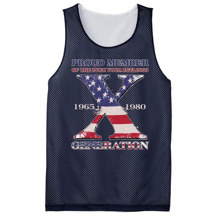 Proud Member Of The Fuck Your Feelings Generation 1965 1980 Gen X Mesh Reversible Basketball Jersey Tank