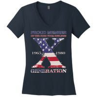 Proud Member Of The Fuck Your Feelings Generation 1965 1980 Gen X Women's V-Neck T-Shirt