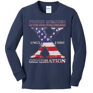 Proud Member Of The Fuck Your Feelings Generation 1965 1980 Gen X Kids Long Sleeve Shirt