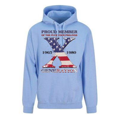 Proud Member Of The Fuck Your Feelings Generation 1965 1980 Gen X Unisex Surf Hoodie