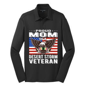 Proud Mom Of Desert Storm Veteran Persian Gulf War Veterans Cute Gift Silk Touch Performance Long Sleeve Polo